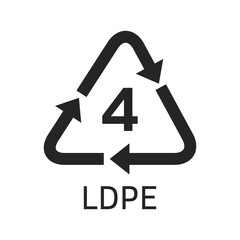 Plastic resin code. Icon of LDPE.
