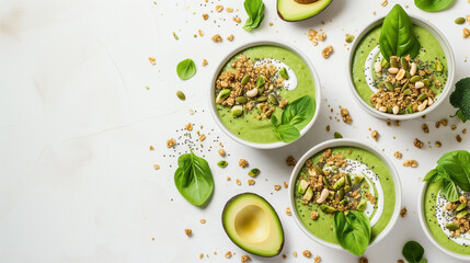 Healthy food - smoothie bowl with avocado
