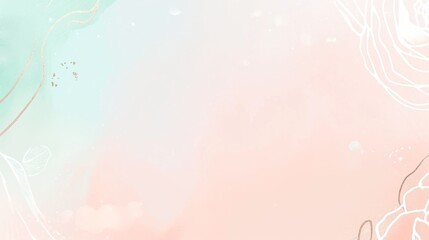Soft pastel watercolor background with rose outlines and starry sparkles.