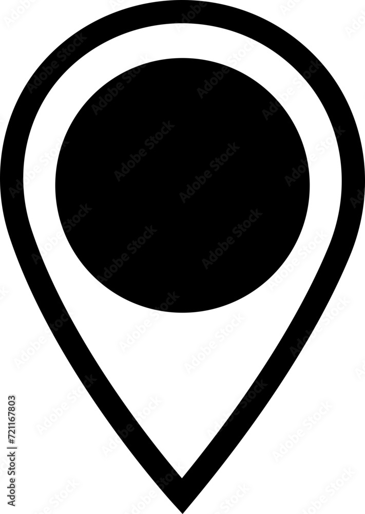Poster location pin icon. map pin place pointer. gps location symbol in trendy line style with editable sto