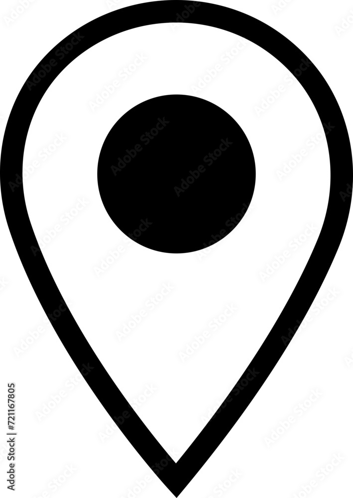 Poster location pin icon. map pin place pointer. gps location symbol in trendy line style with editable sto