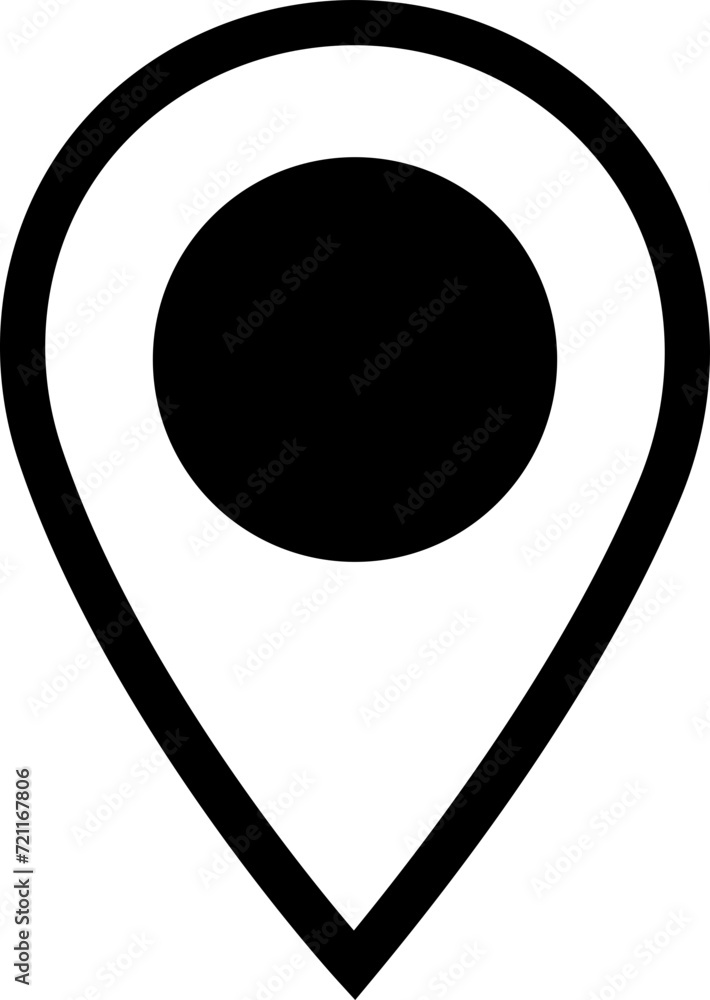 Poster location pin icon. map pin place pointer. gps location symbol in trendy line style with editable sto