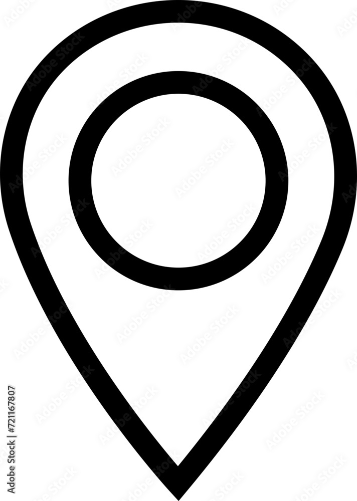 Poster location pin icon. map pin place pointer. gps location symbol in trendy line style with editable sto