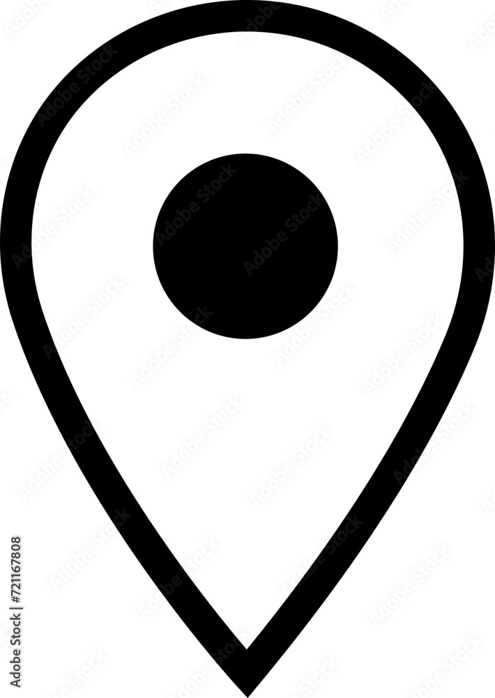 Poster location pin icon. map pin place pointer. gps location symbol in trendy line style with editable sto