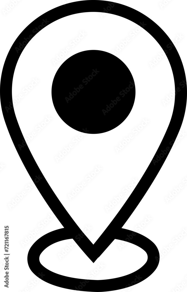 Poster location pin icon. map pin place pointer. gps location symbol in trendy line style with editable sto