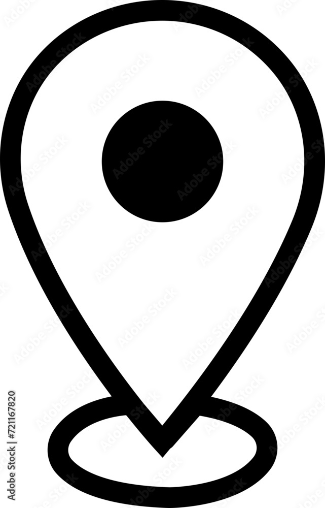 Poster location pin icon. map pin place pointer. gps location symbol in trendy line style with editable sto