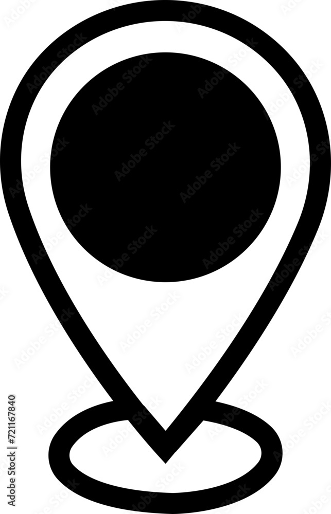 Poster location pin icon. map pin place pointer. gps location symbol in trendy line style with editable sto