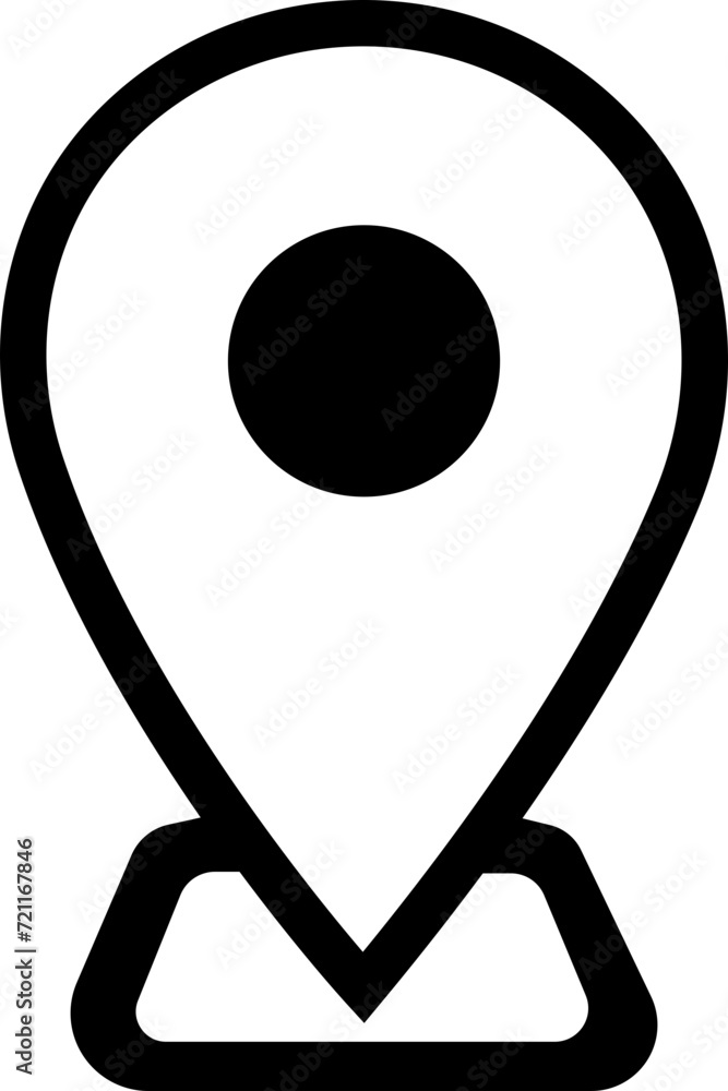Poster location pin icon. map pin place pointer. gps location symbol in trendy line style with editable sto
