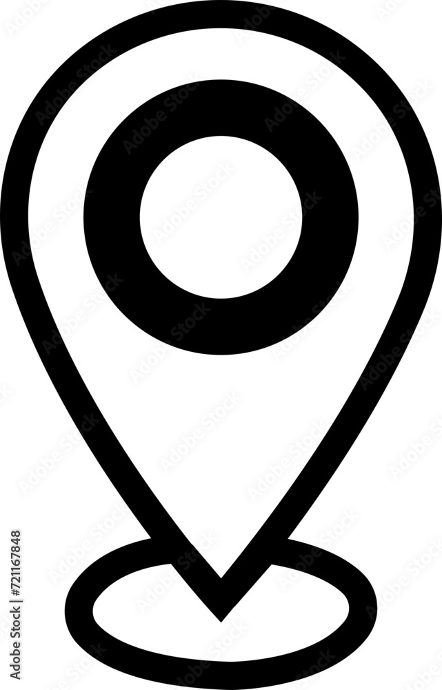 Poster location pin icon. map pin place pointer. gps location symbol in trendy line style with editable sto