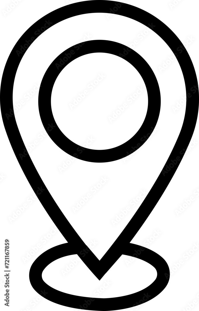 Poster location pin icon. map pin place pointer. gps location symbol in trendy line style with editable sto