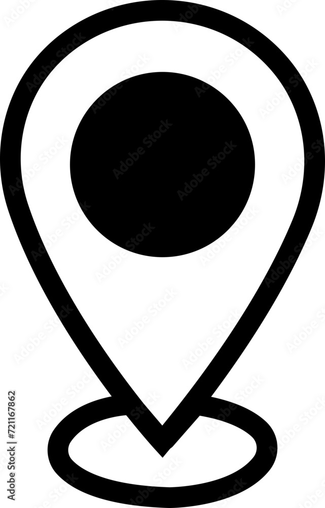 Poster location pin icon. map pin place pointer. gps location symbol in trendy line style with editable sto