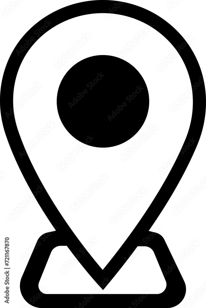 Poster location pin icon. map pin place pointer. gps location symbol in trendy line style with editable sto