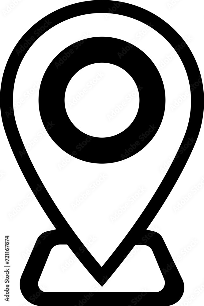 Poster location pin icon. map pin place pointer. gps location symbol in trendy line style with editable sto