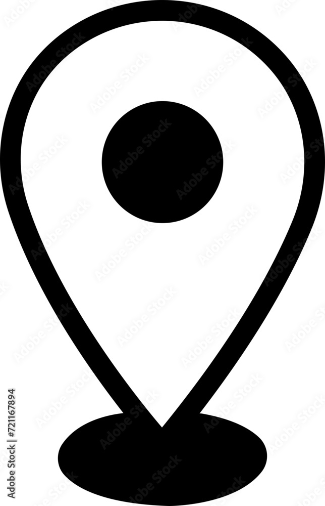 Poster location pin icon. map pin place pointer. gps location symbol in trendy line style with editable sto