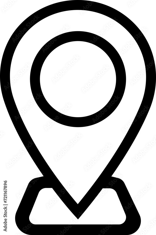Poster location pin icon. map pin place pointer. gps location symbol in trendy line style with editable sto