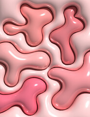 3D BLOBS ABSTRACT COLORFUL 3 PINK