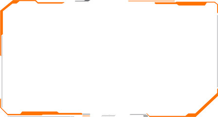 Digital design frame. Gaming menu touching cyber monitoring dashboard panels HUD futuristic user interface frame template. Sci Fi high tech screens. Cyberspace head-up display interface