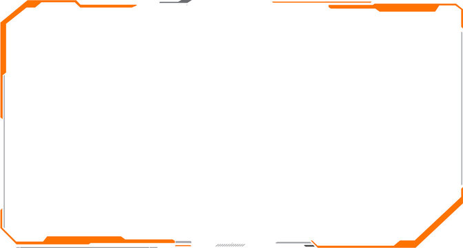 Digital design frame. Gaming menu touching cyber monitoring dashboard panels HUD futuristic user interface frame template. Sci Fi high tech screens. Cyberspace head-up display interface