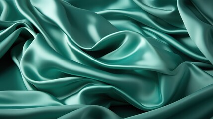 Fototapeta premium Enchanted Greens: A Soft and Luxurious Green Satin Fabric Weave Forms a Wallpaper Background, Conjuring a Sense of Sophistication