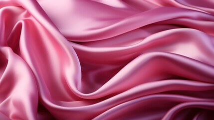 Fototapeta premium Dreamy Pink Silk: A Soft and Smooth Wallpaper Background, Adorned with the Luxurious Texture of Pink Satin Fabric Weave