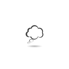Thought cloud icon with shadow