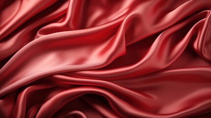 Glossy Garnet Glamour: The Smooth and Silky Texture of Red Satin Fabric Weave Adorns the Wallpaper, Exuding Opulence