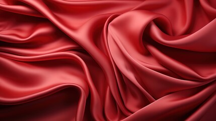 Obraz premium Ruby Radiance: A Smooth and Soft Red Satin Textile Texture Wallpaper, Evoking a Feel of Timeless Elegance