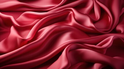 Obraz premium Dreamy Red Silk: A Soft and Smooth Wallpaper Background, Adorned with the Luxurious Texture of Red Satin Fabric Weave