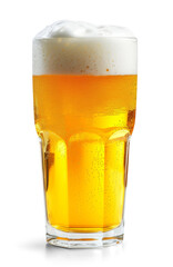 Glass of beer isolated from white or transparent background