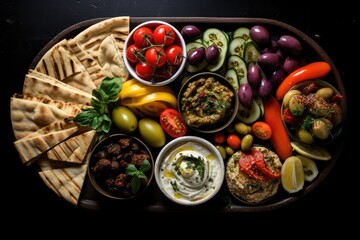 A Mediterranean mezze platter.