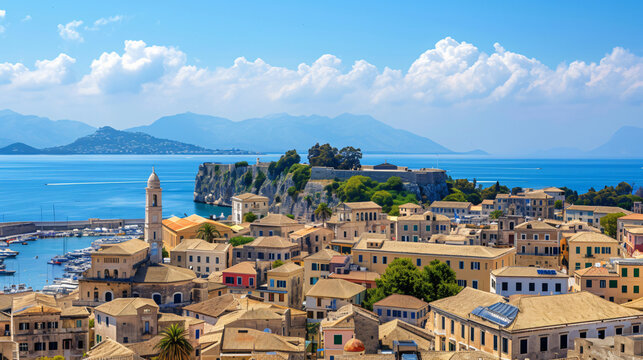 Greece Ionian islands Corfu city view