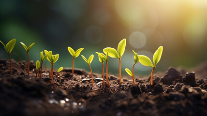 Beautiful seedlings is blooming in the sunshine