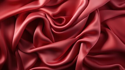 Dreamy Red Silk: A Soft and Smooth Wallpaper Background, Adorned with the Luxurious Texture of Red Satin Fabric Weave