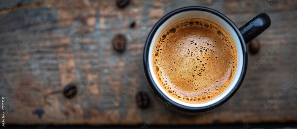 Canvas Prints Captivating Closeup: Top View of a Coffee Cup