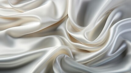 White Silk Serenade: A Soft and Smooth White Satin Fabric Weave Creates a Luxuriously Inviting Wallpaper Background