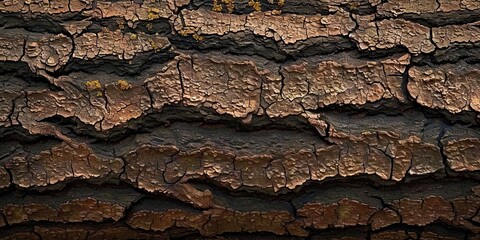 Rustic textures of old tree bark nature rugged artistry etched in time. Close up of weathered...