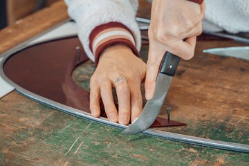 Hand Woman Master Glassmaker Work 1