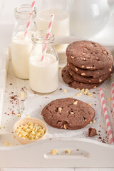 Delicious and sweet chocolate cookies as a popular sweet snack.