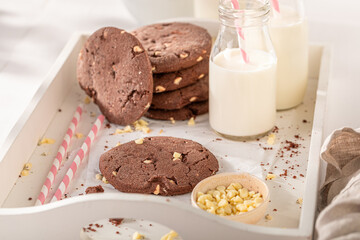 Traditionally and tasty chocolate cookies as a sweet dessert.