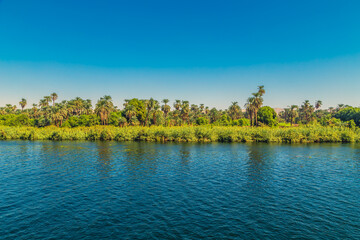 Picturesque scenery of the Nile River.