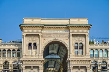 Foto op Canvas Entrance to the galleria vittorio emanuele ii as seen from the public square in Milan, Italy © Adrian Solumsmo