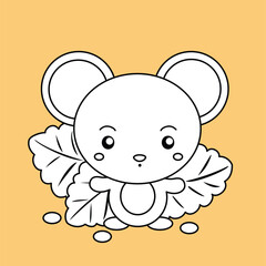Funny Animal Rat Mouse Cartoon Digital Stamp Outline