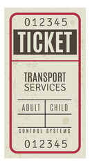 Transport service ticket template. Vintage pass design