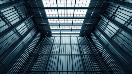 Metal walls of industrial building.