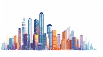 Obraz premium Modern city illustration isolated at white with space for text