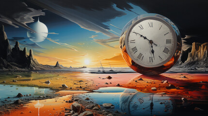 Surreal artwork that visually portrays the passing of time