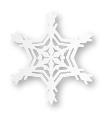 Snowflake papercut style. Ornate decorative ice crystal