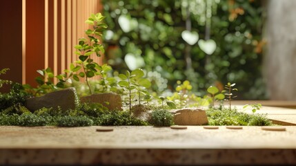 Wooden mix with little planting and you can choose Indoor plants