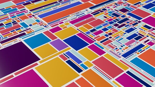 colorful abstract city pattern, minimal landscape