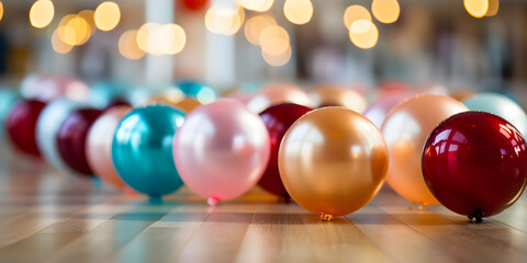 colorful balloons on floor